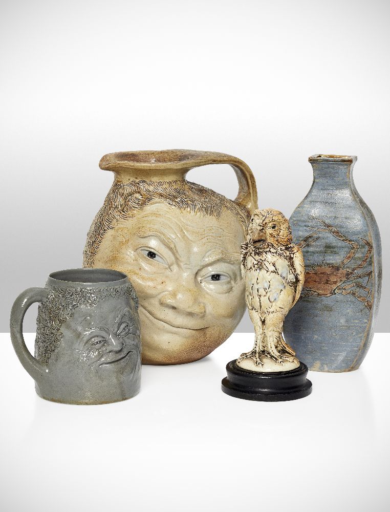 R.W. Martin (1843-1923), a large Martin Brothers stoneware salt-glazed Double ‘Face’ jug c.1890, - Image 6 of 7