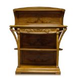 Louis Majorelle (1859-1926), an Art Nouveau small carved walnut buffet c.1900 Panelled back with