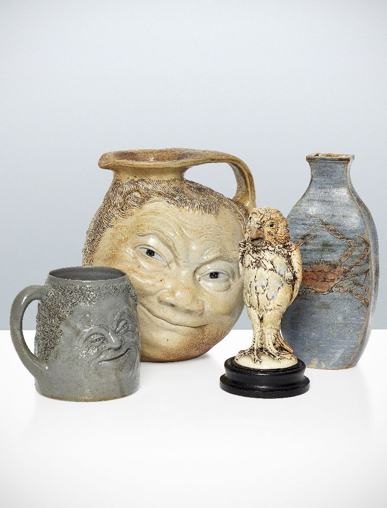 R.W. Martin (1843-1923), a large Martin Brothers stoneware salt-glazed Double ‘Face’ jug c.1890, - Image 7 of 7