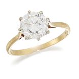 An 18ct. gold, diamond single stone ring, the brilliant-cut diamond, weighing approximately 2.30