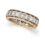 A diamond eternity ring, composed of a line of princess-cut diamonds, ring size LPlease refer to