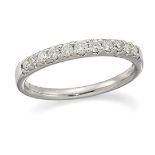 A diamond half-eternity ring, composed of a single row of brilliant-cut diamonds, ring size