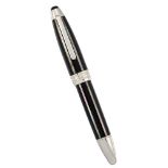 A Meisterstück Pix LeGrand Moon Pearl Fountain Pen, the black resin barrel and screw cap inlaid with