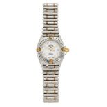 A lady's stainless steel 'Callistino' quartz wristwatch by Breitling, the circular white dial with