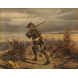 Alfred Marsaud, French, mid-late 19th century- Gamekeeper returning home at the end of the day;