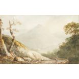 Benjamin Barker of Bath, British 1776-1838- Traveller on the road to Pont Aberglaslyn, vale of