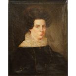 Northern European school, early/mid 19th century- Portrait of a lady, quarter length turned to the