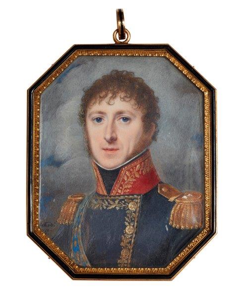 Louis-Marie Sicardi, French 1743-1825- Portrait miniature of a high-ranking Napoleonic officer,