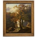 Francis Wheatley RA, British 1747-1801- Figures in a cart in a wooded landscape; oil on canvas,