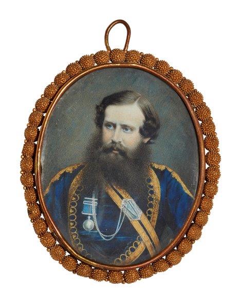 Circle of Louis Marie Autissier, French 1772-1830- Portrait miniature of a bearded gentleman,