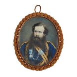 Circle of Louis Marie Autissier, French 1772-1830- Portrait miniature of a bearded gentleman,