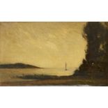 Arthur Douglas Peppercorn, Scottish 1847-1924- The Estuary; oil on canvas, signed, bears labels to