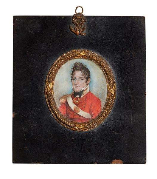 R C Woolnough, British act 1801-1804- Portrait miniature of Colonel Mosley, quarter-length turned to