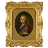 After Allan Ramsay, Scottish 1713-1784- Portrait of Prince Charles Edward Stuart, three-quarter-