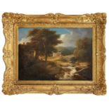 William Payne, British 1760-1830- Ivy Bridge; oil on canvas, signed and titled on the reverse of the