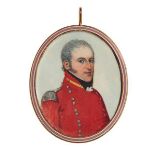 British School, early 19th century- Portrait miniature of a British officer, possibly militia,