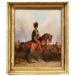 Henry Martens, British 1828-1854- An Officer of the 11th Hussars, c.1854; oil on board, 30x25.