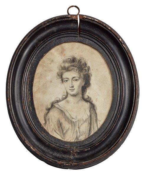 Circle of Thomas Forster, British act c.1690-1713- Portrait miniature of a lady, quarter-length