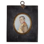 After Paul Delaroche, French 1797-1856- Portrait miniature of Emperor Napoleon I in his study in