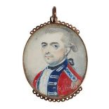 Circle of Henry Spicer, British c.1742-1804- Portrait miniature of a British officer, possibly in