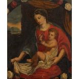 Follower of Gerard Seghers, Flemish 1591-1651- Madonna and child; oil on canvas, 53x44.5cm (