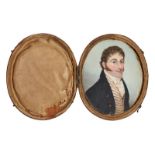 British/American Colonial School, late 18th/early 19th century- Portrait miniature of a gentleman,