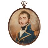 Circle of George Place, British c.1755-c.1805/09- Portrait miniature of a British naval officer,
