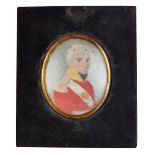 British School, late 18th/early 19th century- Portrait miniature of a British officer, quarter-