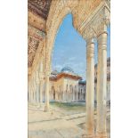 Henry Stanier, British fl. 1847-1892- The Alhambra Palace in Grenada; watercolour over traces of
