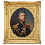Josephine de Gallemant, French, early/mid 19th century- Portrait of an officer, quarter-length