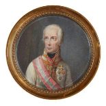 After Joseph Kreutzinger, Austrian 1757-1829- Portrait miniature of Francis II, Holy Roman