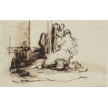 Sir David Wilkie RA, Scottish 1785-1841- Sketch for the painting The Peep O'Day Boys Cabin in the