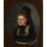 Italian School, late 18th/early 19th century- Portrait of a young woman, quarter-length in a black