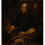 Italian School, mid-18th century- Portrait of a cleric seated half-length turned to the left, with