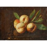 Circle of George William Sartorius, British 1759-1828- Still life of peaches on a tray; oil on