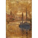 J V R Parsons, British exh. 1891-1914- Prince's Dock, Liverpool; oil on board, signed, signed and