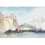 Hercules Brabazon Brabazon, British 1821-1906- The Rialto Bridge, Venice; watercolour and gouache