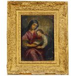 Italian School, mid 18th century- Madonna with the Christ Child Reading; oil on copper, 22.3x16.