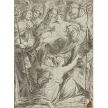 Carlo Michelangelo Prayer, Italian 1789-1832- Madonna and child enthroned with angels and saints;