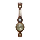 A George III mahogany and line inlaid wheel barometer by P. Mantova, Luton, 100cm highPlease refer