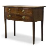 A George III mahogany and line inlaid sideboard, with two drawers, each having geometric inlay,