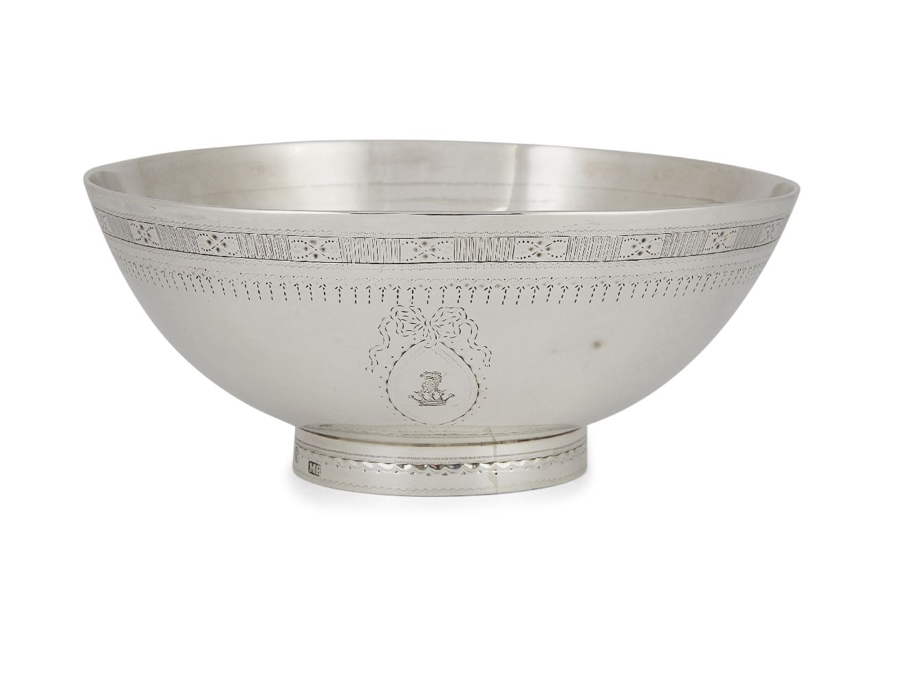 WITHDRAWN. An Irish crested Britannia silver bowl Dublin, c.1885, maker's mark MH, the bowl...