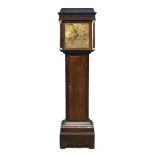 A George III oak longcase clock by Robert Higginson, Chester, the hood with blind fret cornice,