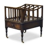A George IV style mahogany Canterbury by Mines of Downley, late 20th Century, with four divisions,
