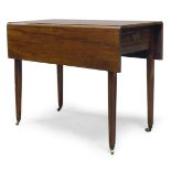 A mahogany Pembroke table, 19th Century, the rectangular top with two drop leaves, above single