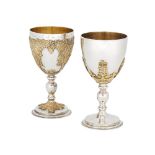Two cased silver wine goblets, by Asprey & Co., London, c.1972, the first, a limited edition