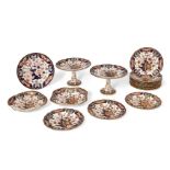 A quantity of Royal Crown Derby Imari pattern porcelain tableware, late 19th century, printed and