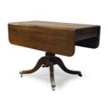 A mahogany Pembroke table, 19th Century, the rectangular top, with two drop leaves, the frieze