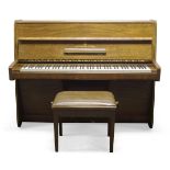 WITHDRAWN. Steinway & Sons, a model 'Z' upright walnut piano, c.1958, serial no. 359711, 114cm high