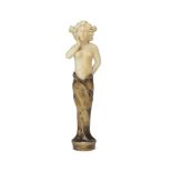 A Continental silver and ivory desk seal, late 19th/early 20th century, the finial in the form of